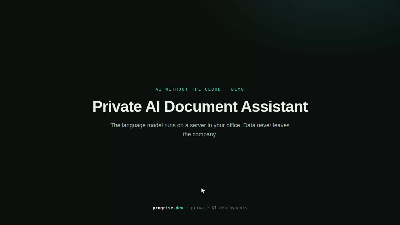 Private AI document assistant — chat answering from local documents with the internet switched off